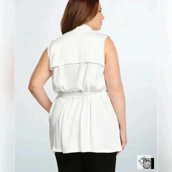 Torrid White Trench Vest In Cloud Dancer Like New - Picture 2 of 5